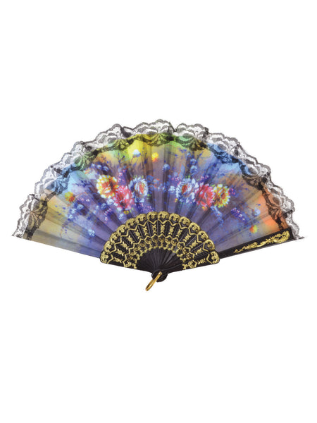 Floral Lace Design Fan Costume Accessory