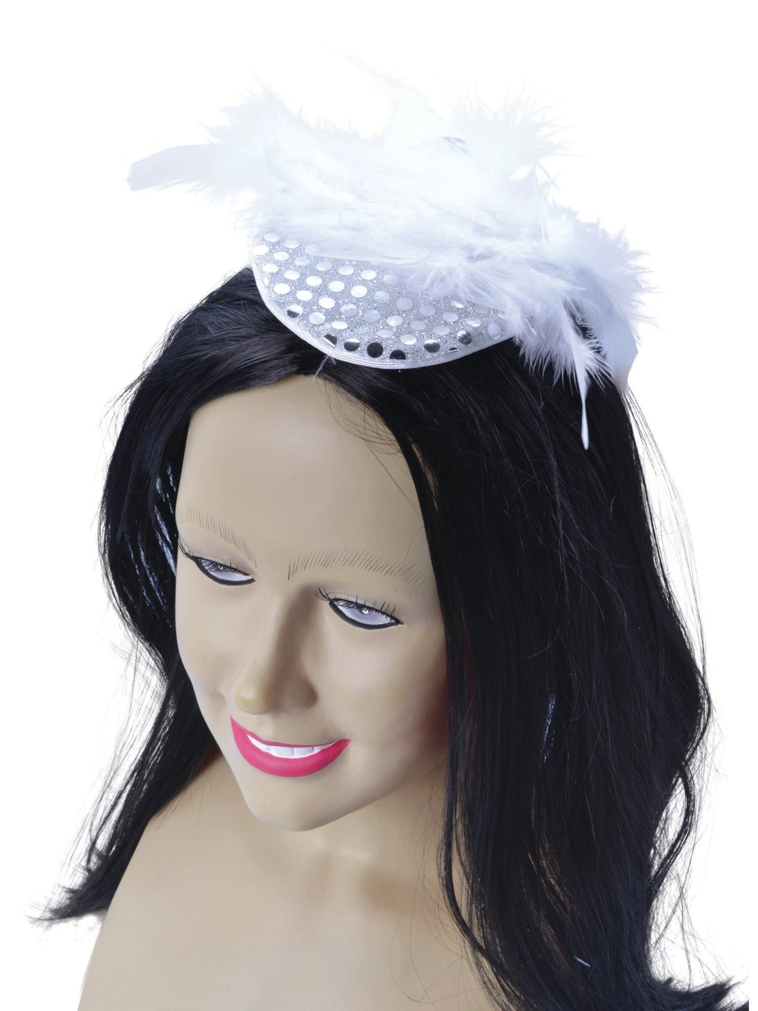 Ladies Hat White, Silver, Generic, Accessories, One Size, Front