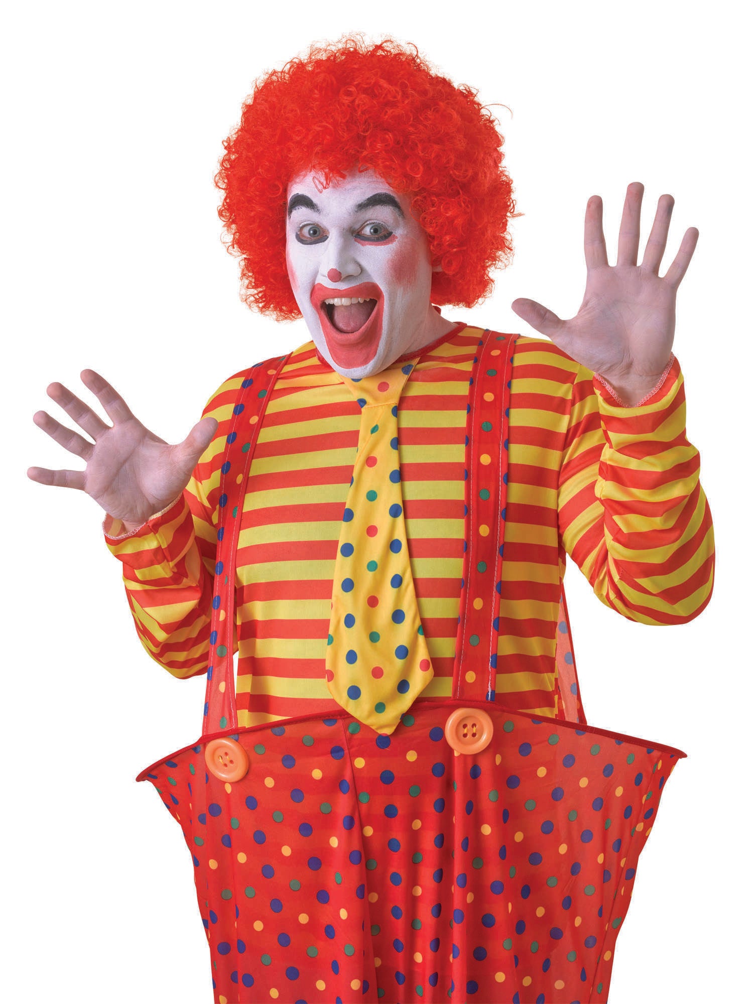 Clown, Red, Generic, Wig, One Size, Front