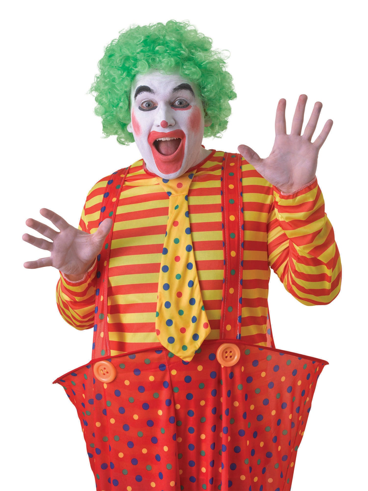 Clown, Green, Generic, Wig, One Size, Front