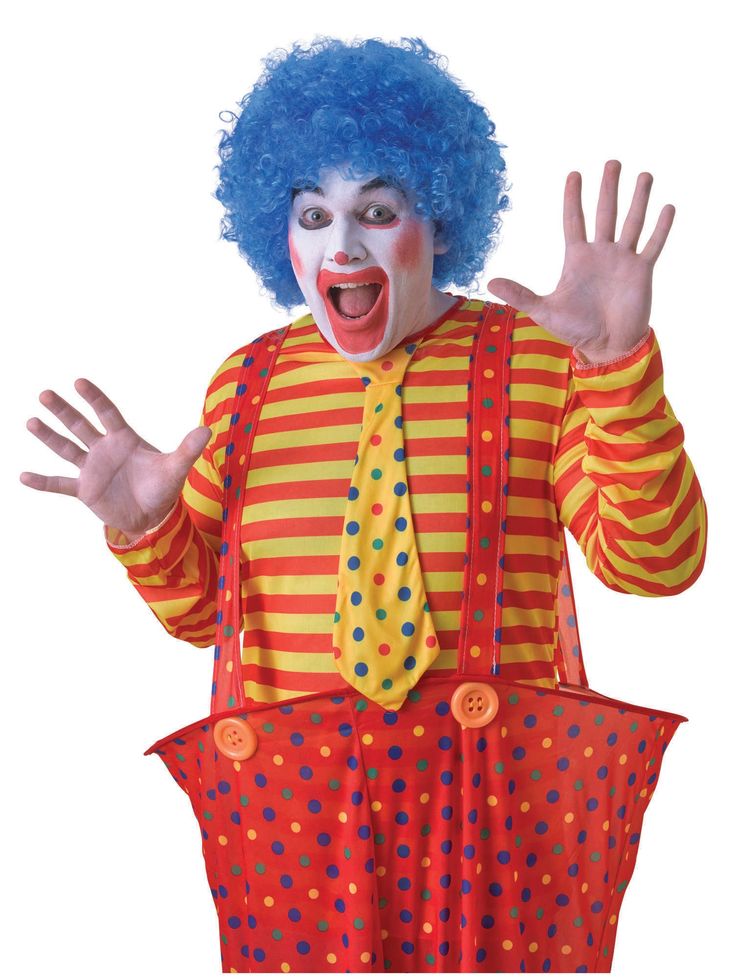 Clown, Blue, Generic, Wig, One Size, Front