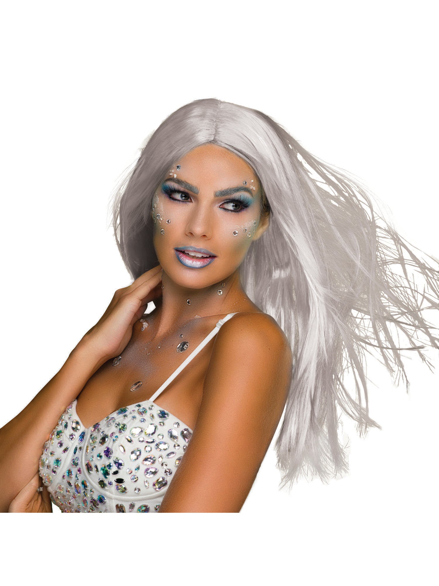 Long Grey, Grey, Generic, Wig, Long, Front