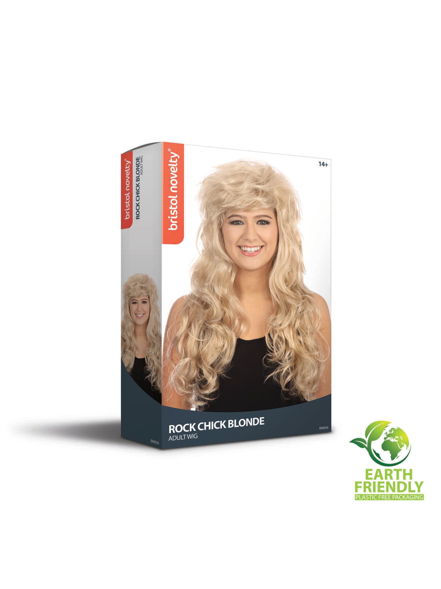 Rock Chick Blonde, Blonde, Generic, Wig, One Size, Back