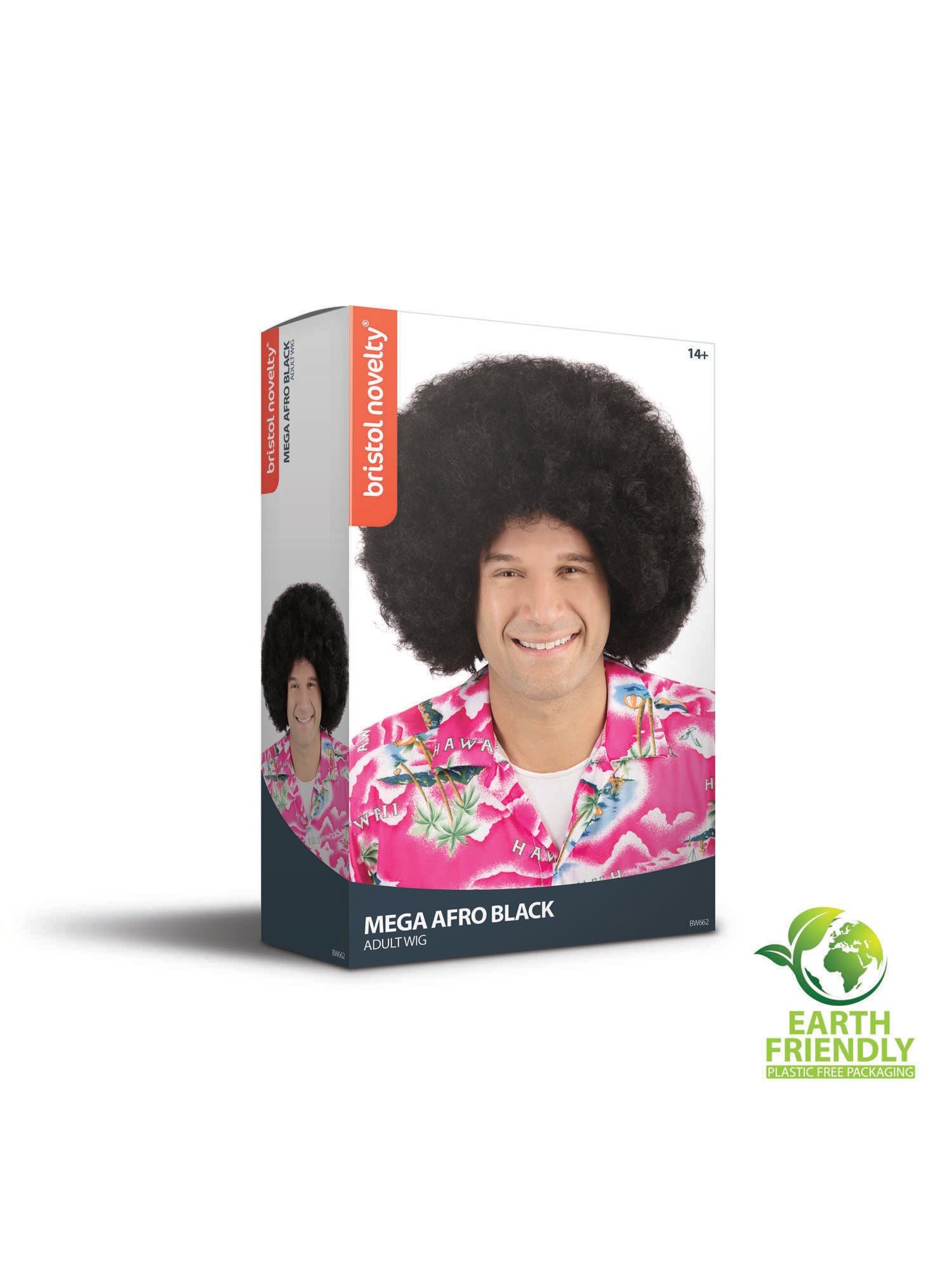 Black Afro, Black, Generic, Wig, One Size, Back