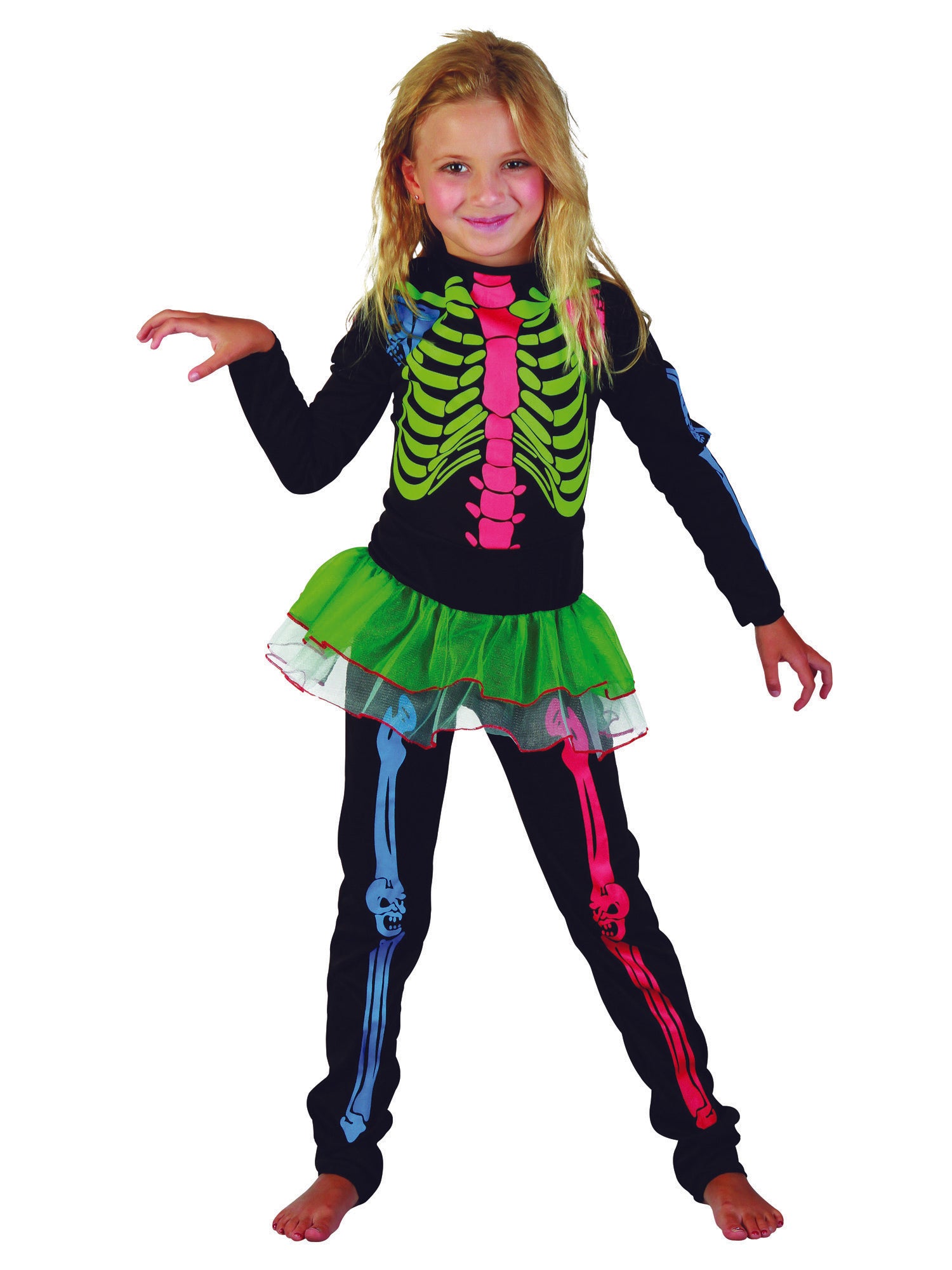 Skeleton, Multi, Generic, Childrens Costume, Medium, Front