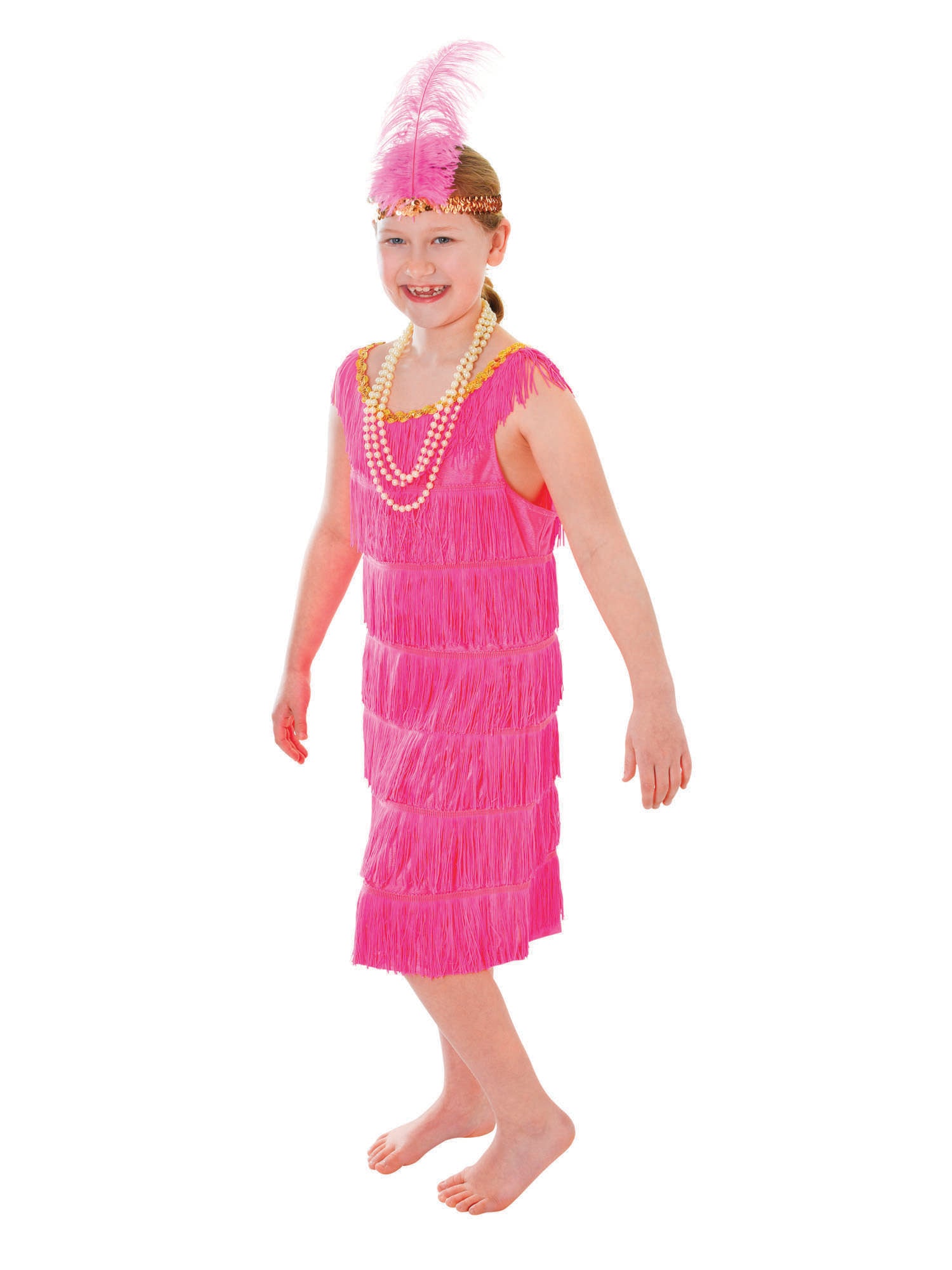 Flapper, Pink, Generic, Childrens Costume, Small, Front