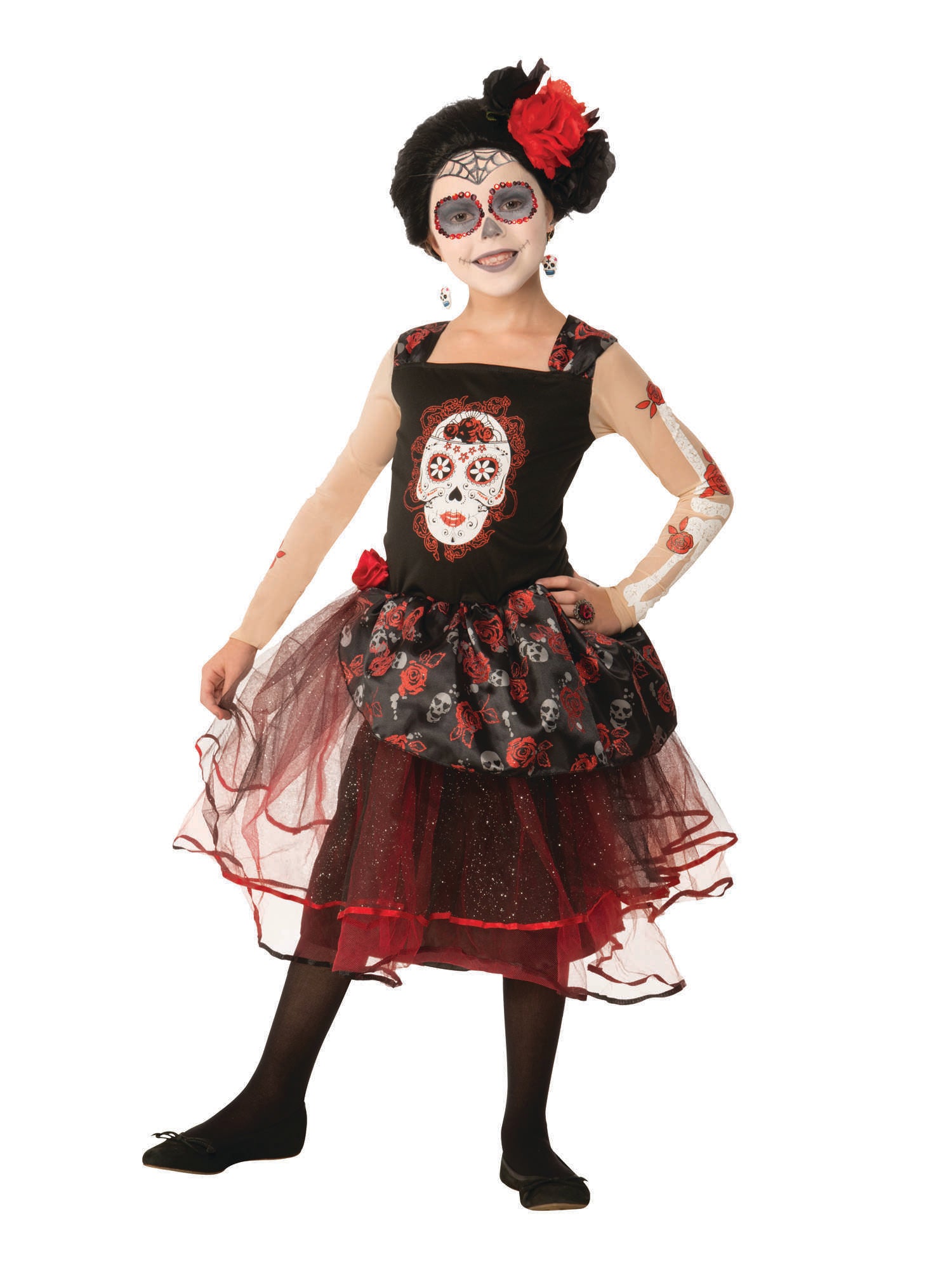 Day Of The Dead, Multi, Generic, Childrens Costume, Large, Front