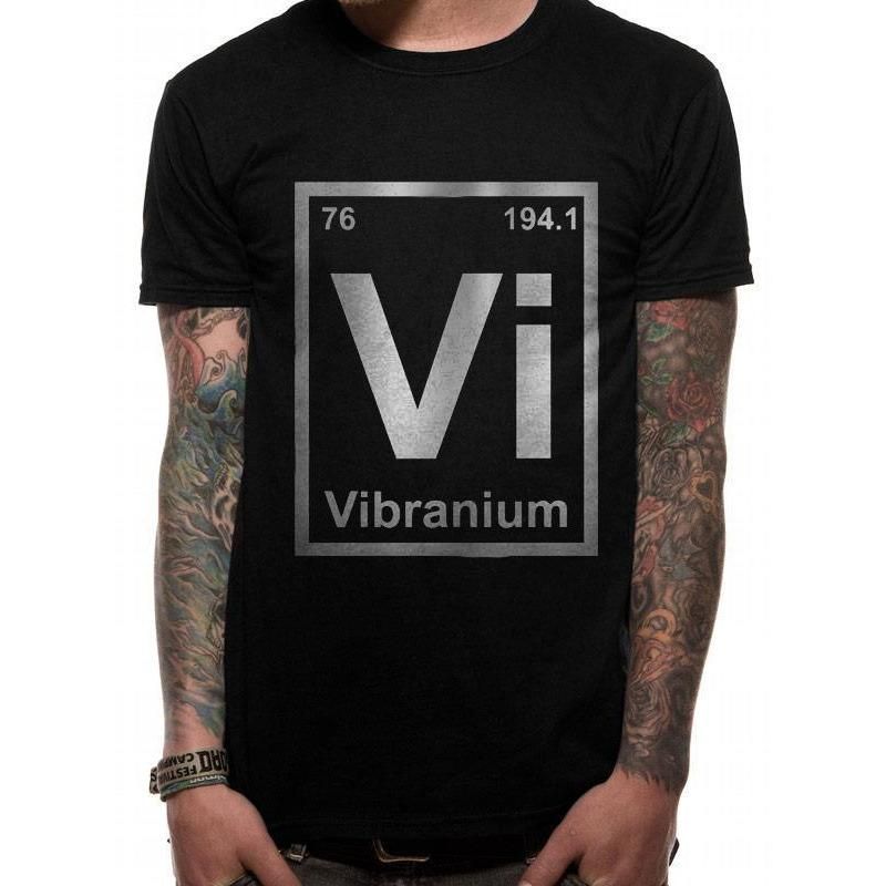 Vibranium, Marvel, Black, Marvel, T-Shirt, , Front