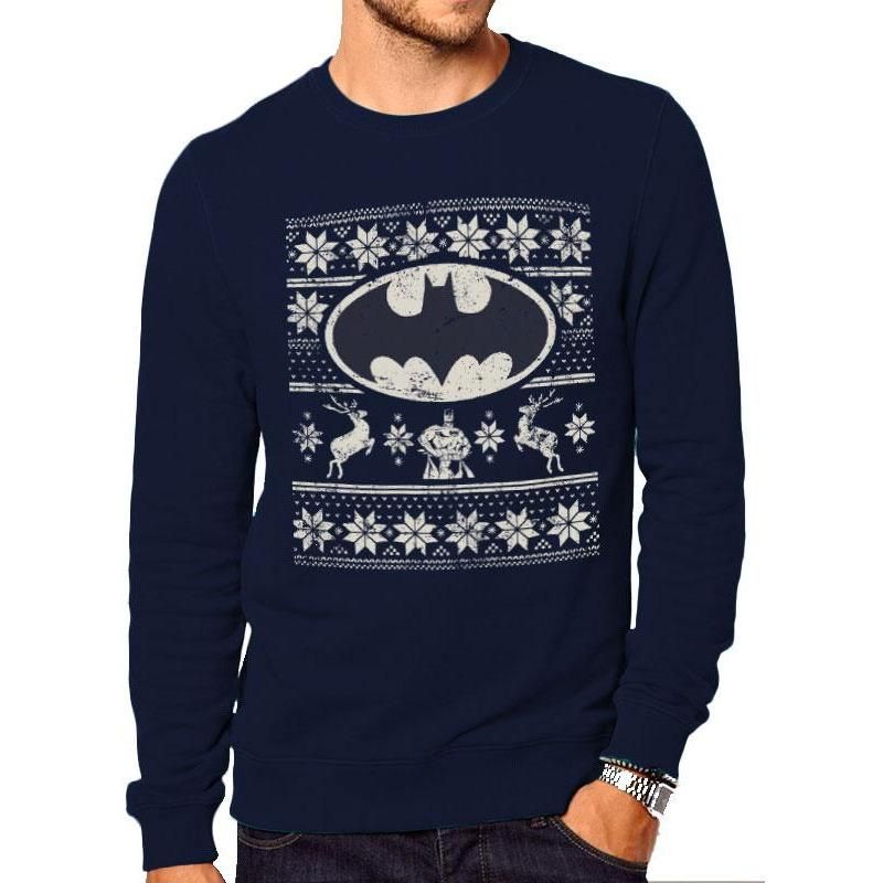 Batman, Navy, DC, Crewneck Sweatshirt, , Front