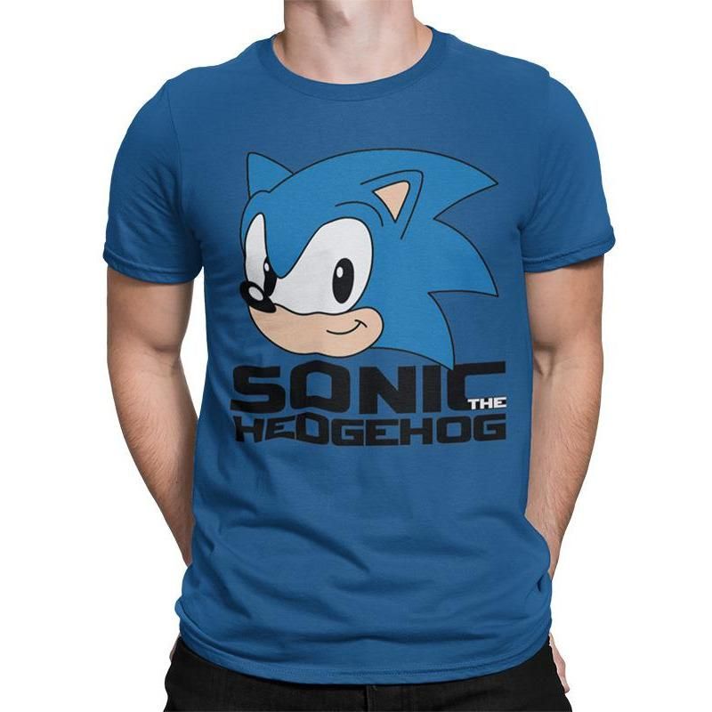 Sonic, Sonic The Hedgehog, Navy, Sonic The Hedgehog, T-Shirt, , Front